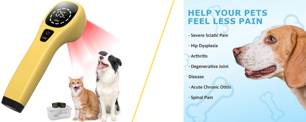 Portable Red Light Therapy for Dogs, Handheld Cold Laser Therapy Vet Device & Infrared Light Therapy for Pet, Light Therapy for Pain Relief